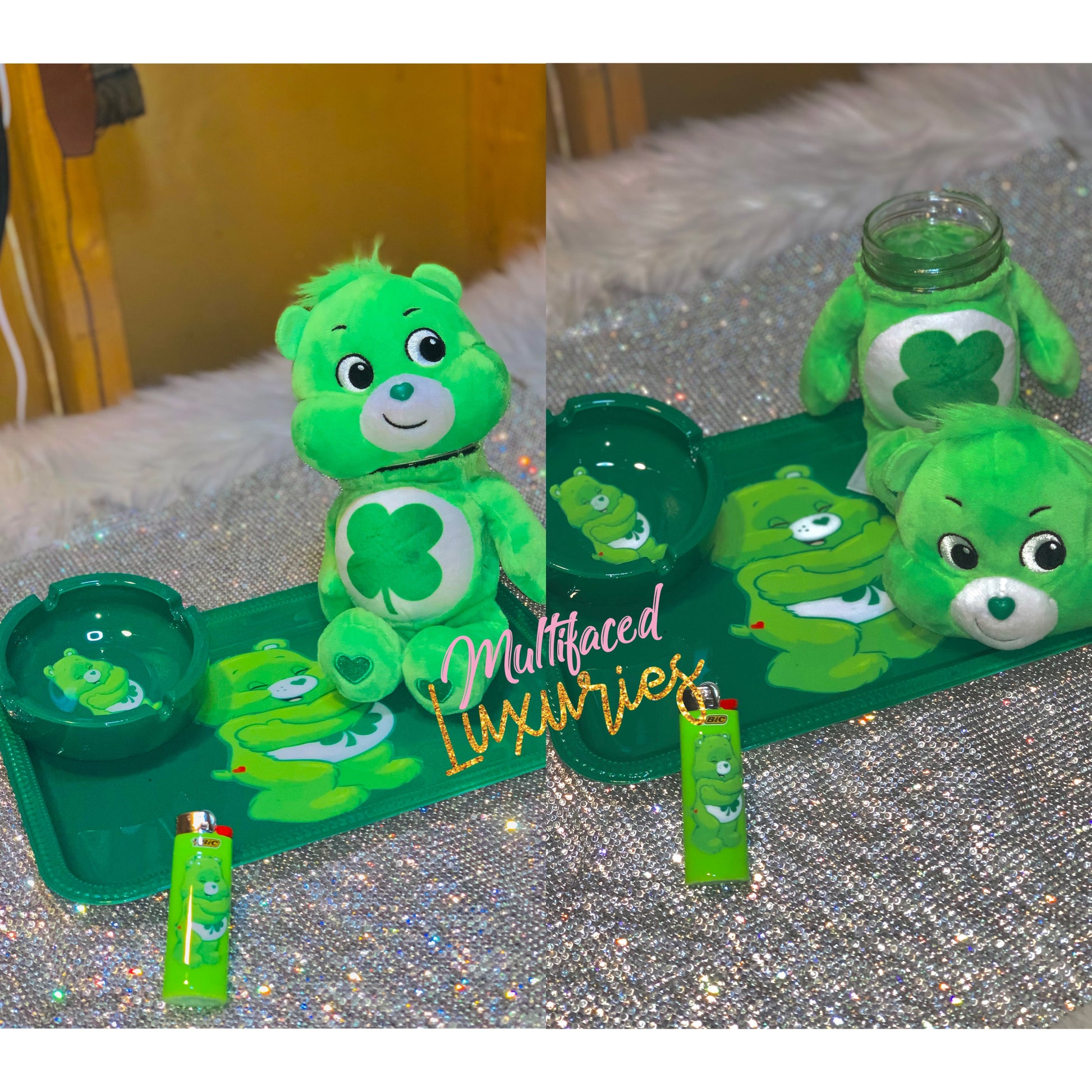 Cute Bears Rolling Tray and Grinder Set - Complete Stoner Kit with Gift Box